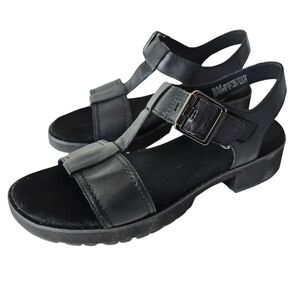 Munro Women's Mel Black Leather Sandals